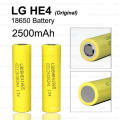 18650 LG He4 Batería recargable de iones de litio 2500mAh / 35A